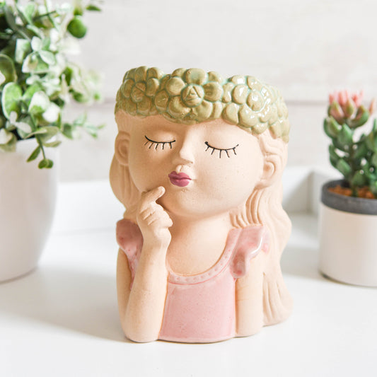 Pastel Boho Girl Planter Pot