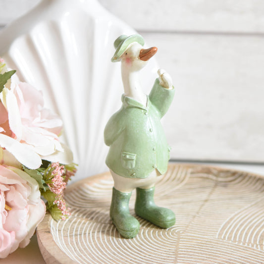 Sage Green Standing Mini Duck Ornament