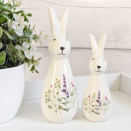 Meadow Flower Ceramic Rabbit Ornament