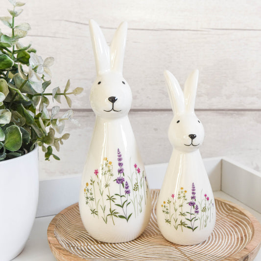 Meadow Flower Ceramic Rabbit Ornament