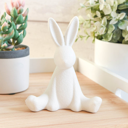 White Sitting Rabbit Ornament