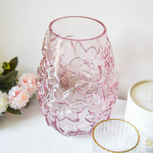 Large Pink Petal Florenze Glass Vase