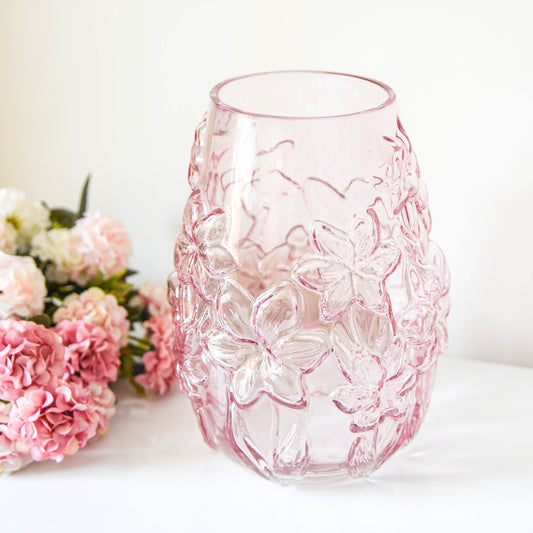 Large Pink Petal Florenze Glass Vase