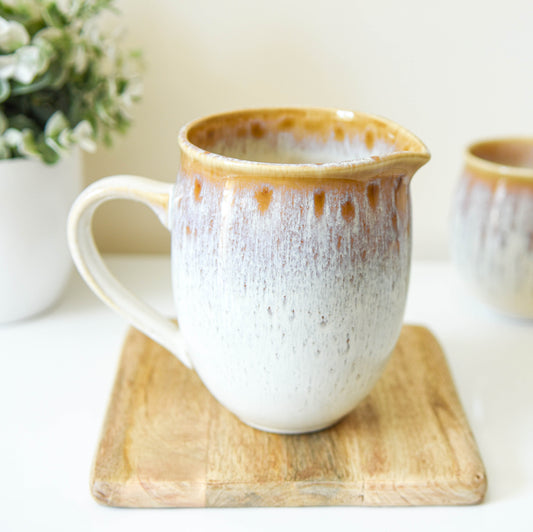 Gold & White Reactive Glaze Jug