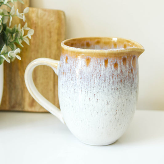 Gold & White Reactive Glaze Jug