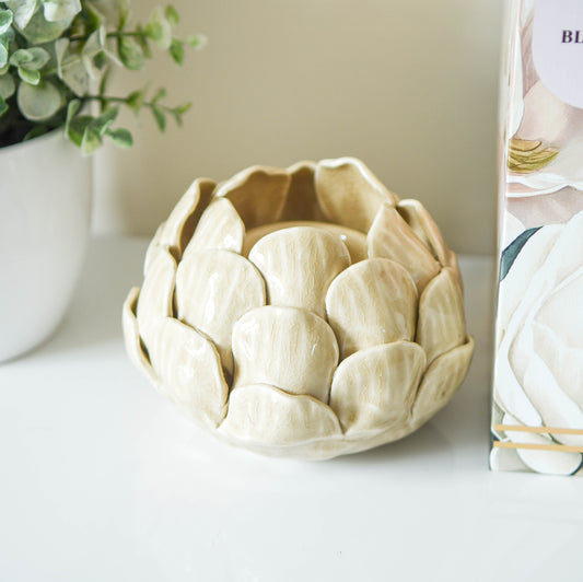 Cream Artichoke Candle Holder