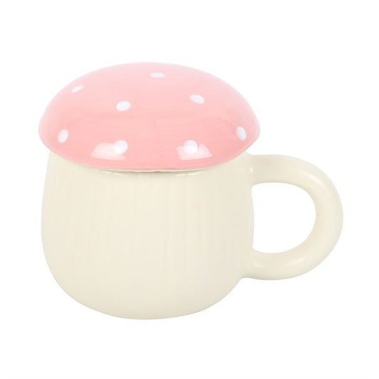 Pink Mushroom Lidded Mug