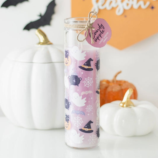 Pastel Halloween Candy Apple Tube Candle