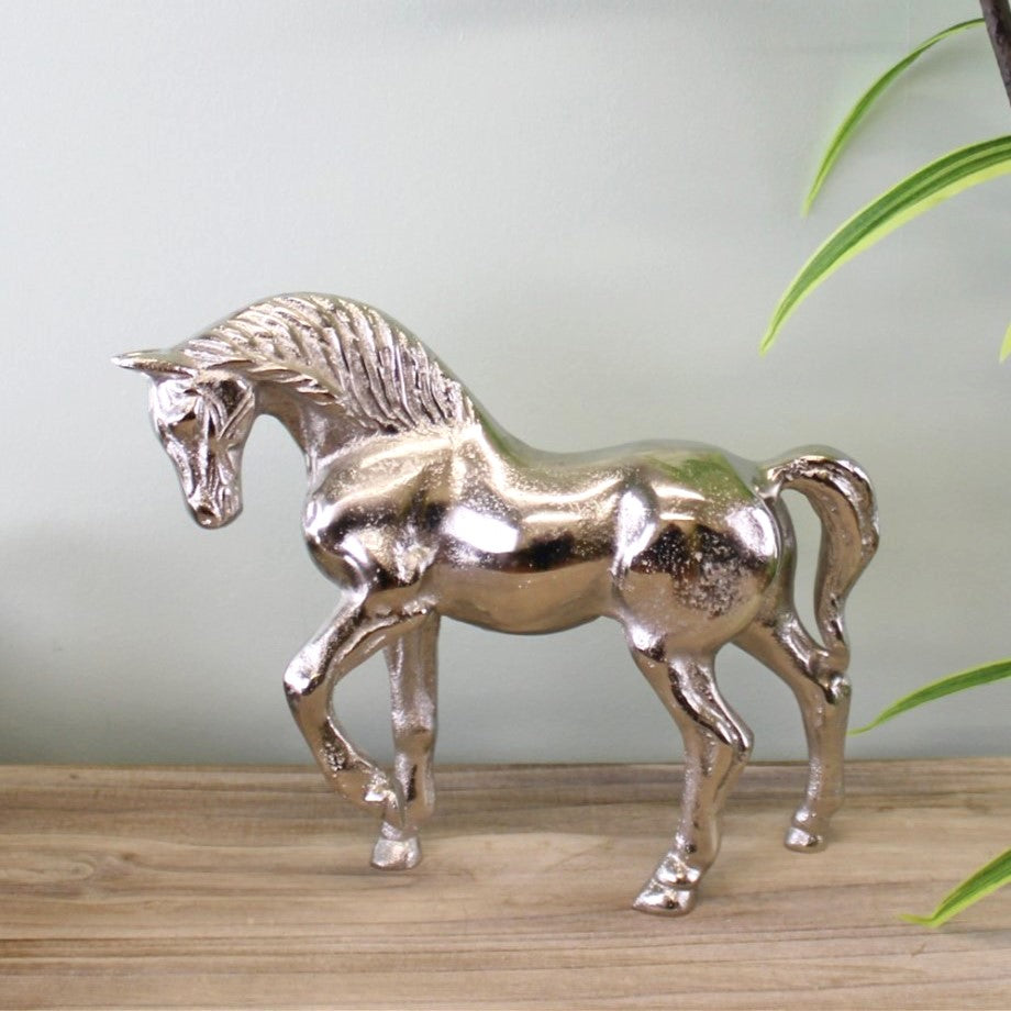 Silver Metal Horse Ornament