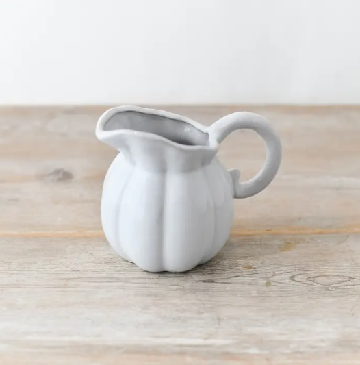 Mini White Pumpkin Shaped Milk Jug