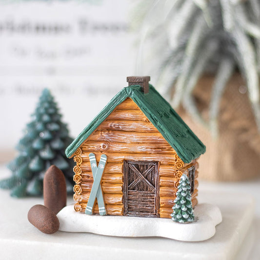 Cabin Ski Chalet Incense Cone Burner