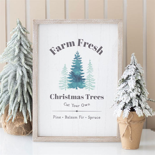 Farm Fresh Christmas Trees Framed Plaque
