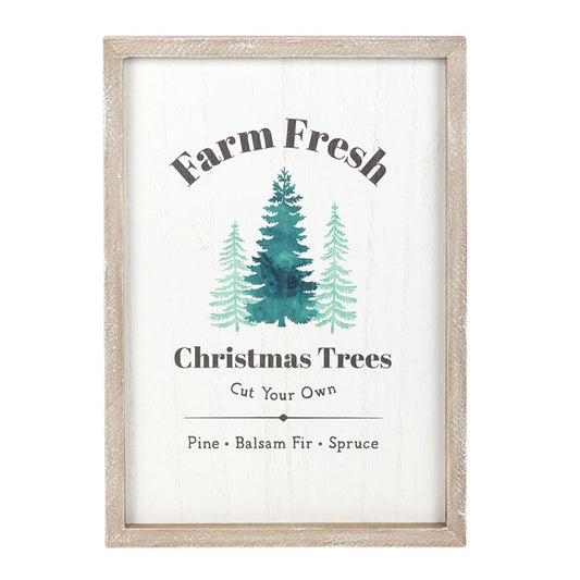 Farm Fresh Christmas Trees Framed Plaque