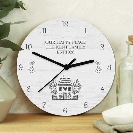 Personalised Home Wooden Wall Clock