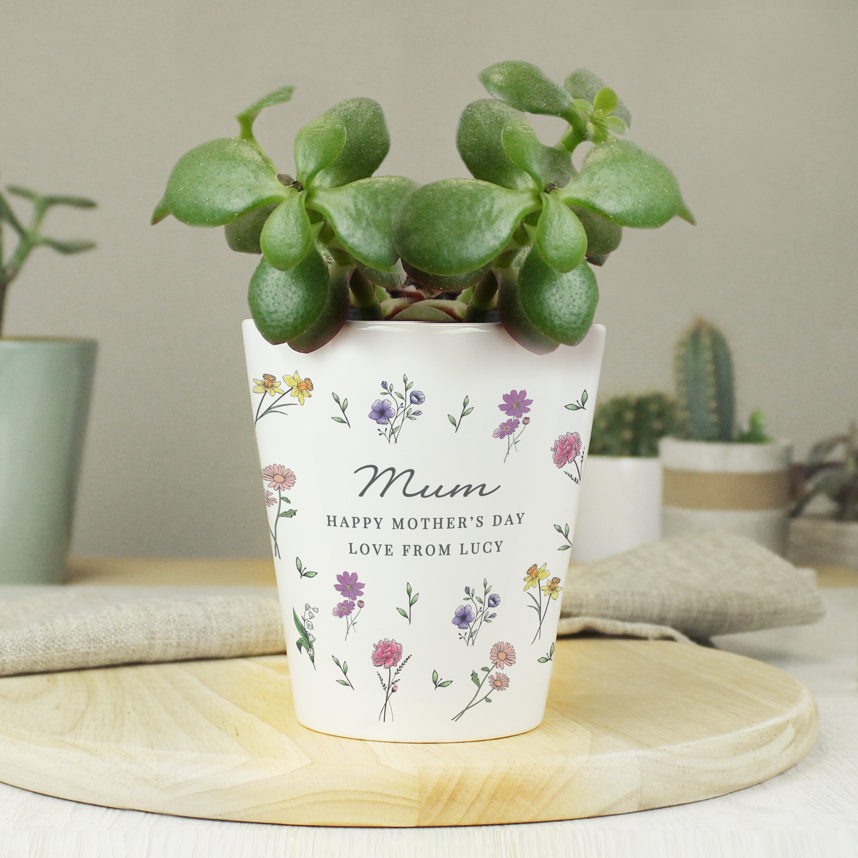 Personalised Wildflowers Plant Pot