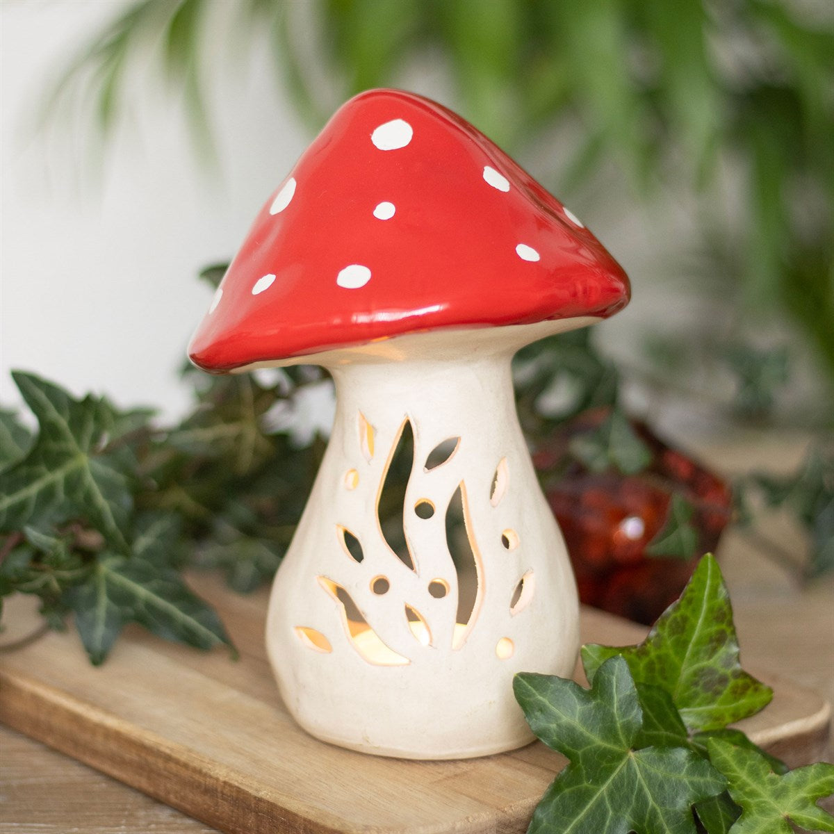 Mushroom Ceramic Tealight Holder