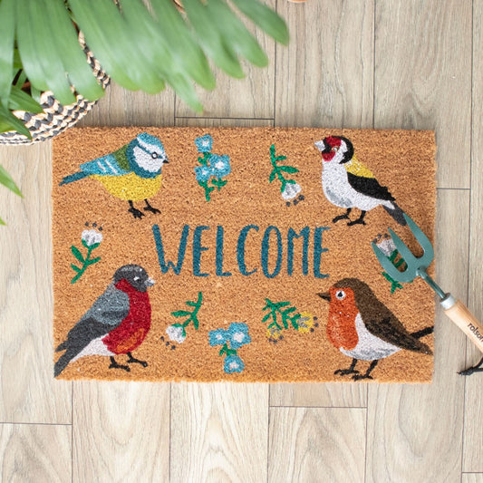 British Garden Birds Natural Doormat