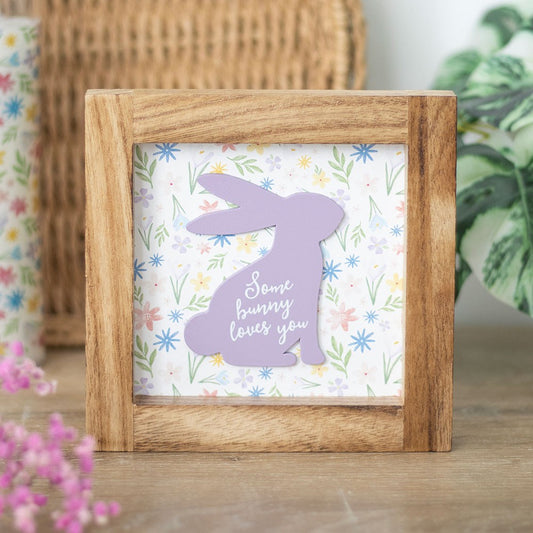 Some Bunny Loves You Floral Sign