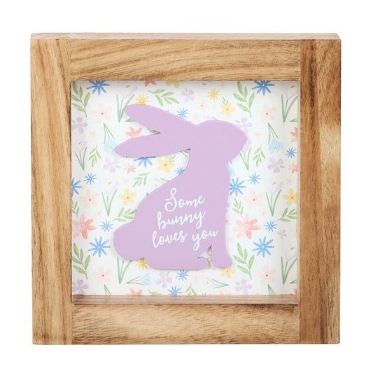 Some Bunny Loves You Floral Sign