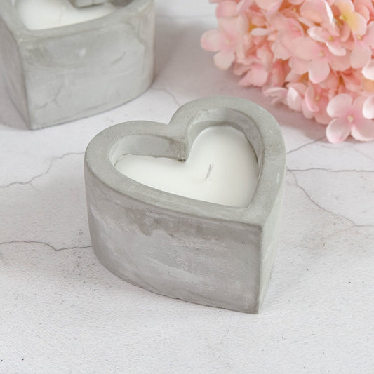 Cement Heart Candle