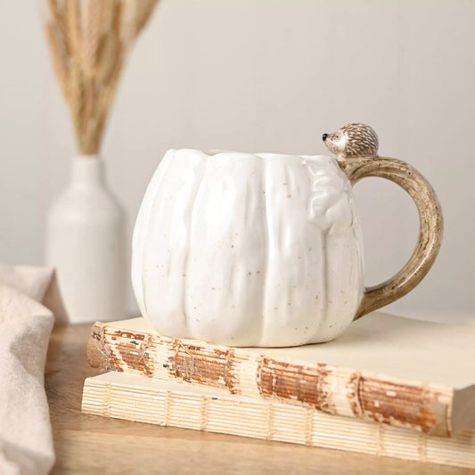 Pumpkin Mug with Hedgehog