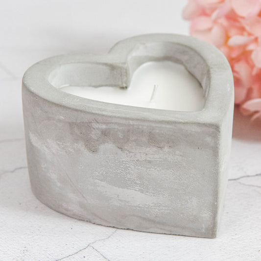 Cement Heart Candle