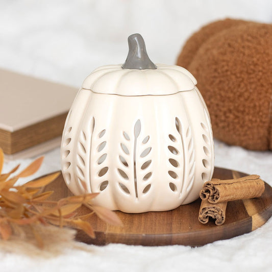 Cream Leaf Pumpkin Oil & Wax Warmer