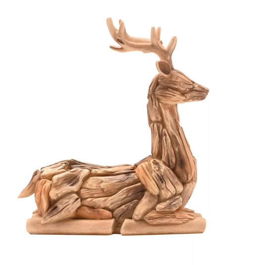 Driftwood Sitting Deer Figurine