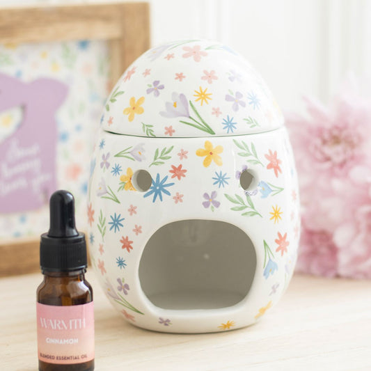 PRE-ORDER Spring Floral Print Egg Shaped Oil Burner & Wax Warmer