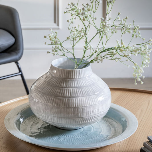 Pale Grey Linear Vase