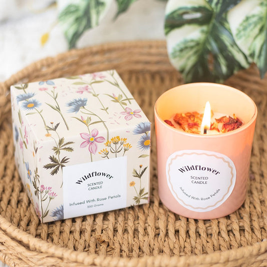 PRE-ORDER Wildflower Candle with Rose Petals