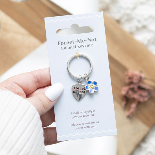 Forget Me Not Enamel Keyring