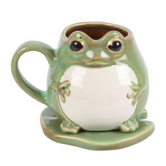 Frog Mug and Lily Pad Saucer