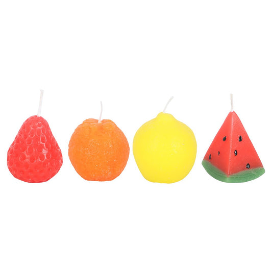 Set of 4 Fruit Shaped Unscented Candles