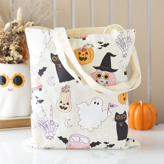 Groovy Ghost Polycotton Tote Bag
