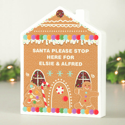 Personalised Christmas Wooden Gingerbread House Ornament