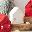 White Gingerbread House Tealight Holder