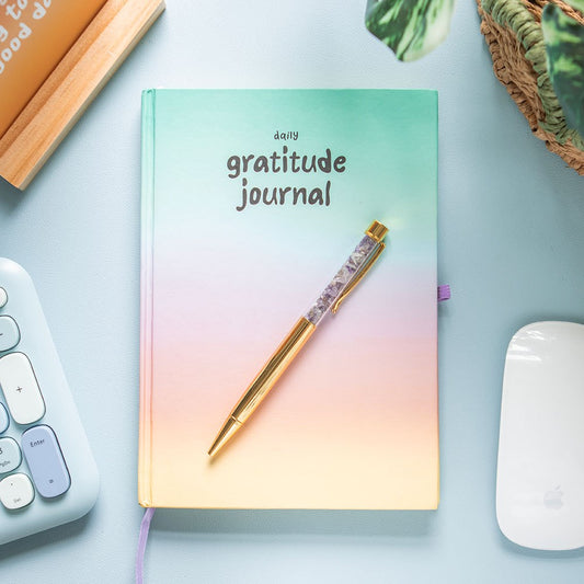 Ombre Pastel Gratitude Journal with Amethyst Pen