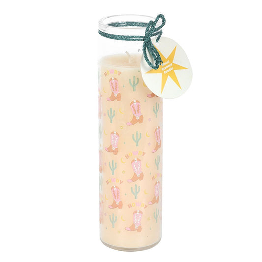 Howdy Cowboy Boot Floral Scented Tube Candle