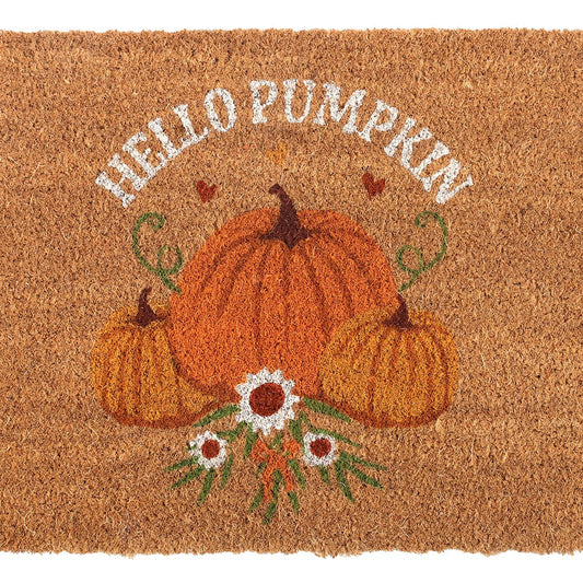 Autumn Days Hello Pumpkin Natural Coir Doormat