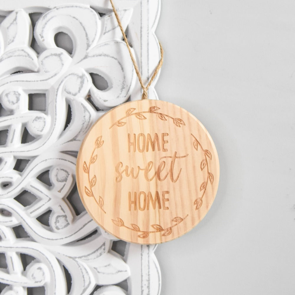 Home Sweet Home Wooden Hanging Plaque