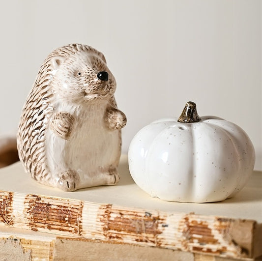 Hedgehog & Pumpkin Salt & Pepper Shakers