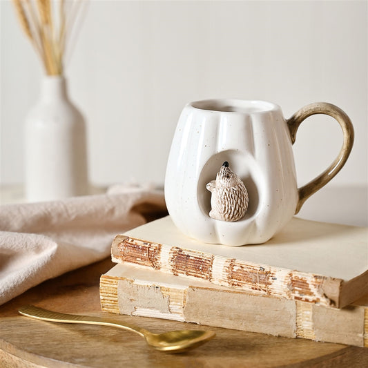 Pumpkin Mug with Hedgehog