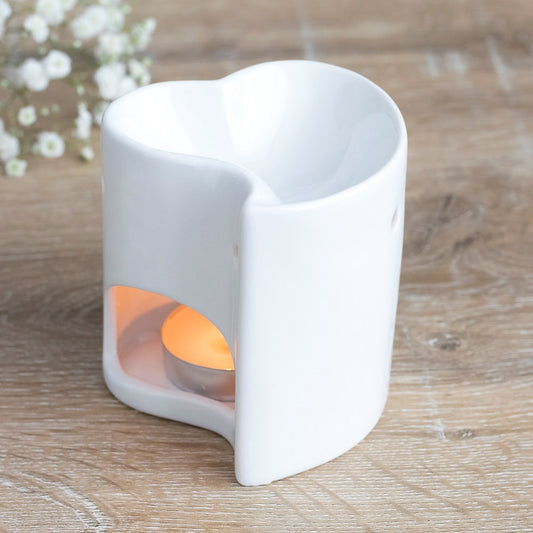 White Heart Ceramic Oil Burner