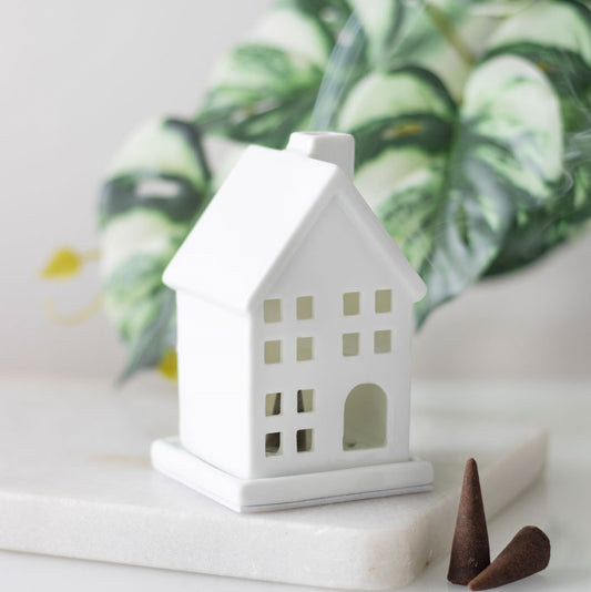 White House Ceramic Incense Cone Holder