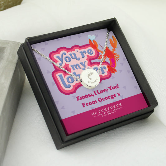 Personalised You're My Lobster Sentiment Necklace and Box