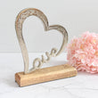Aluminium Love Heart on Wooden Plinth