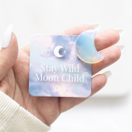 PRE-ORDER Stay Wild Moon Child Moonstone Crystal in Bag