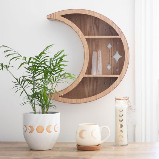 Cresent Moon Wooden Shelf