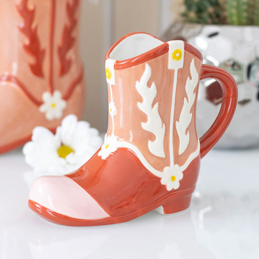 PRE-ORDER Pink Cowboy Boot Shaped Mug